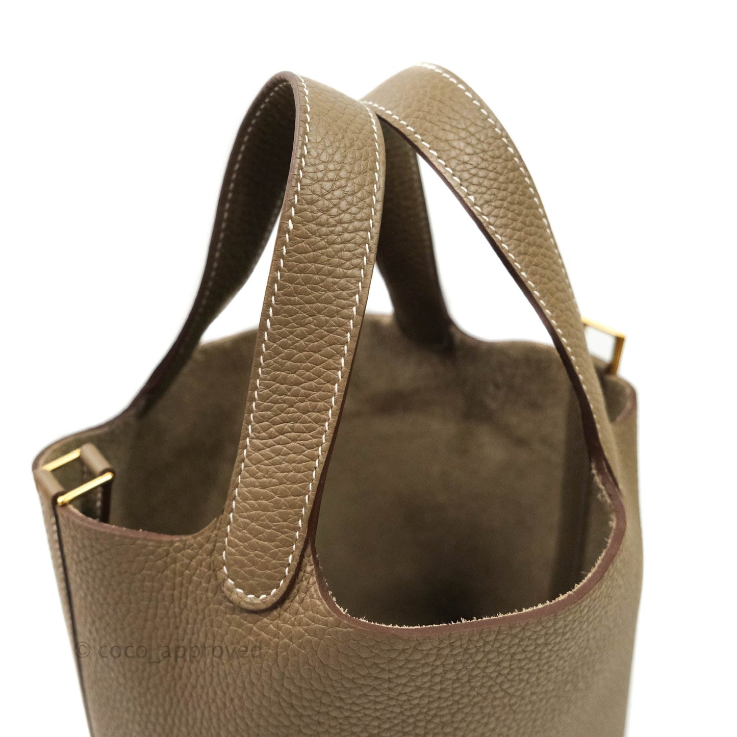 Hermès Taurillon Clemence Picotin Lock 18 PM Etoupe Gold Hardware
