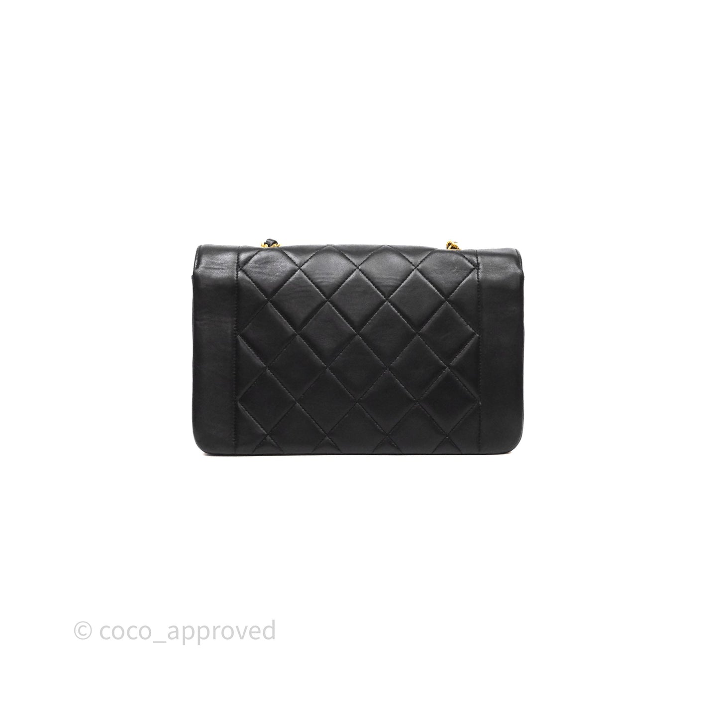 Chanel Vintage Small Classic Diana Flap Bag Black Lambskin 24K Gold Hardware