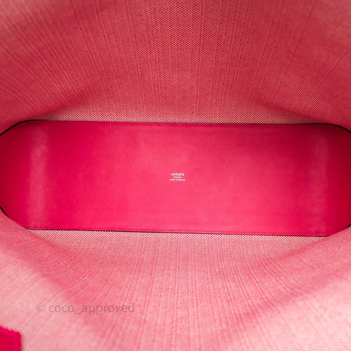 Hermès Cabas H en Biais 40 Bag Ecru / Framboise