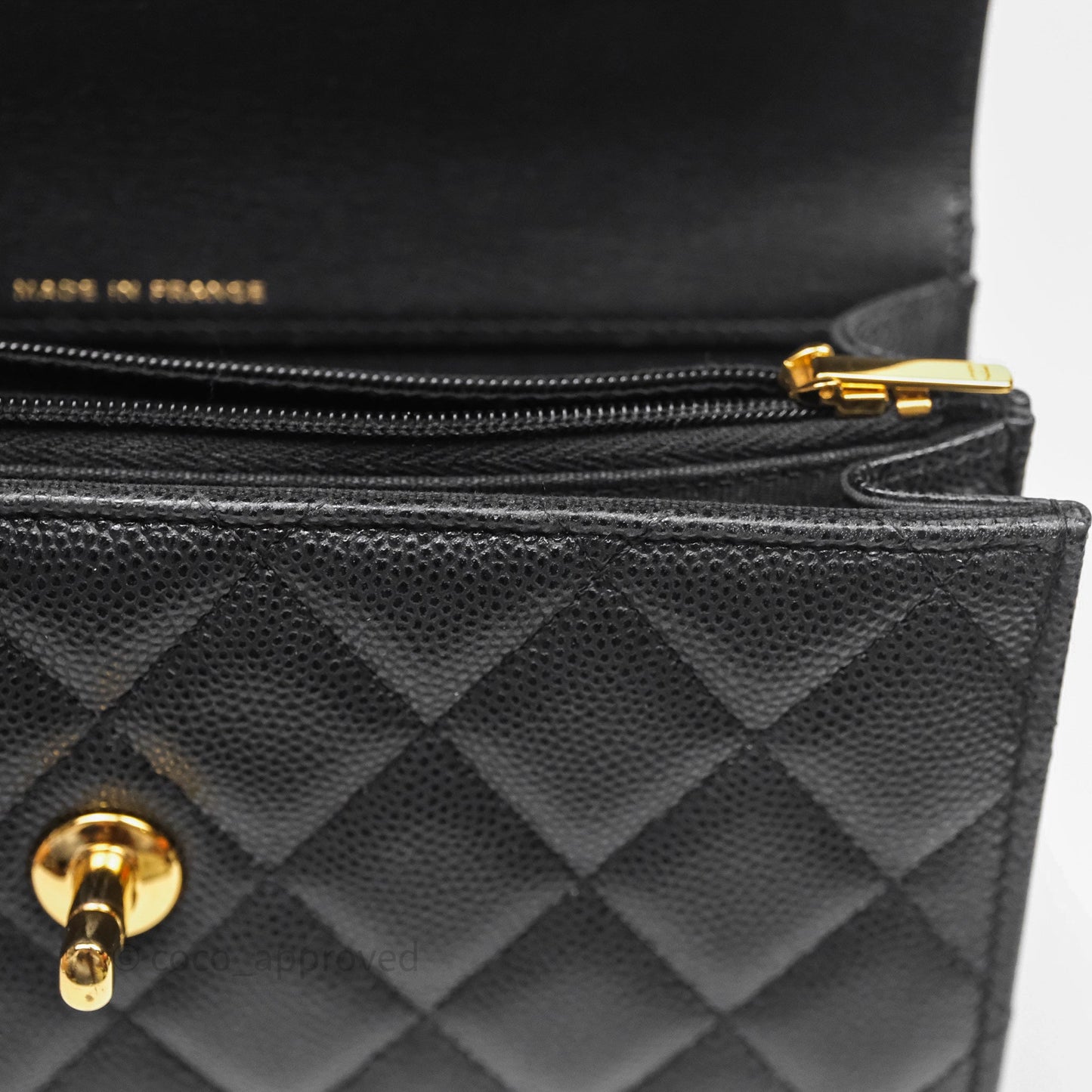 Chanel WOC Bag Charm Black Caviar Gold Hardware