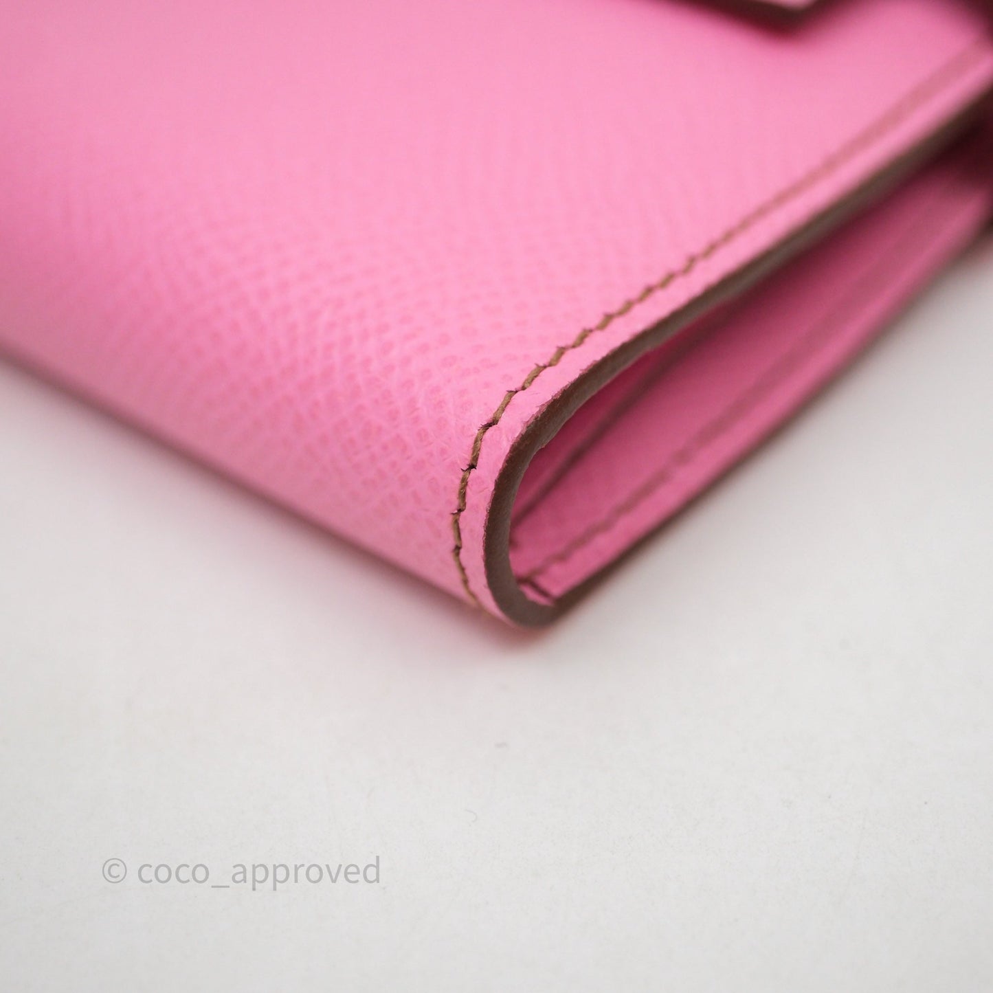 Hermès Kelly Wallet Bubblegum Epsom Palladium Hardware