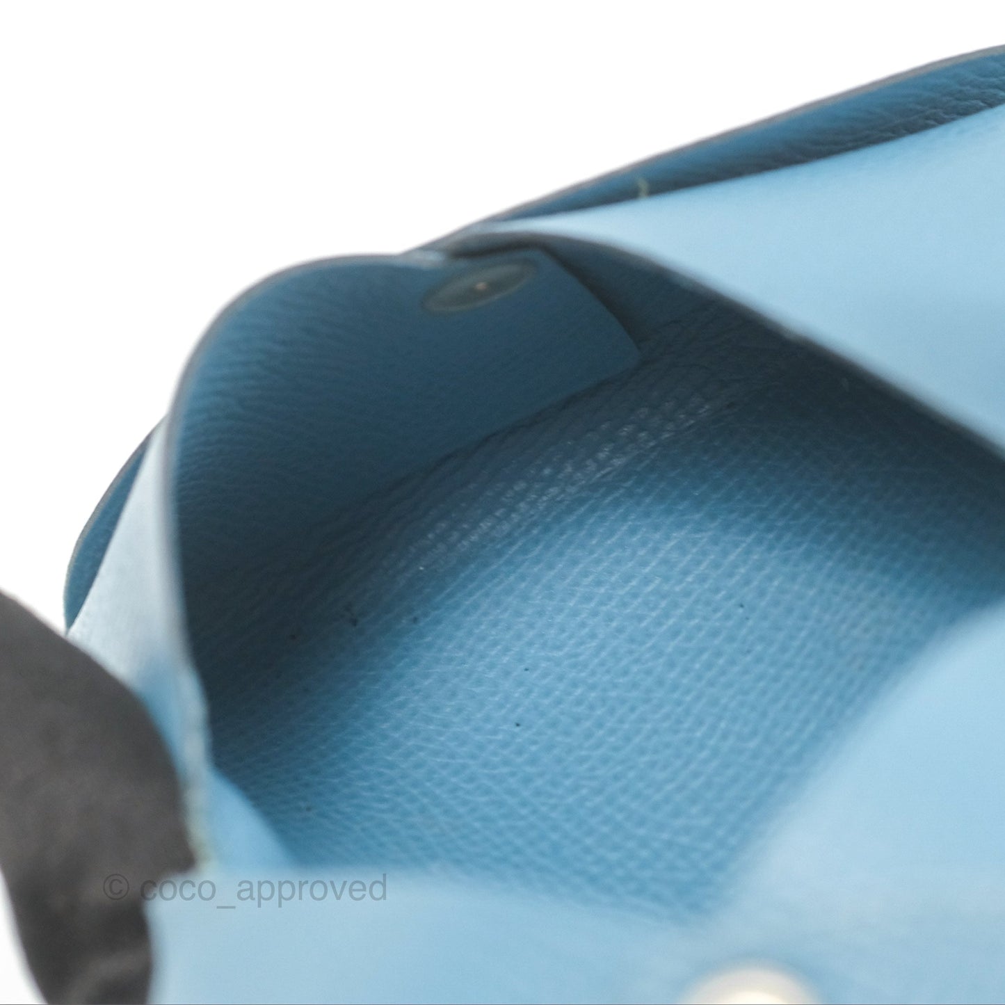 Hermès Calvi Card Holder Blue Epsom