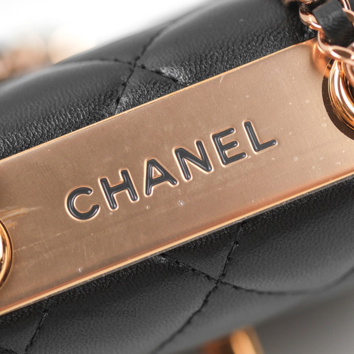 Chanel Mini Quilted Trendy CC Clutch With Chain Black Lambskin Rose Gold Hardware
