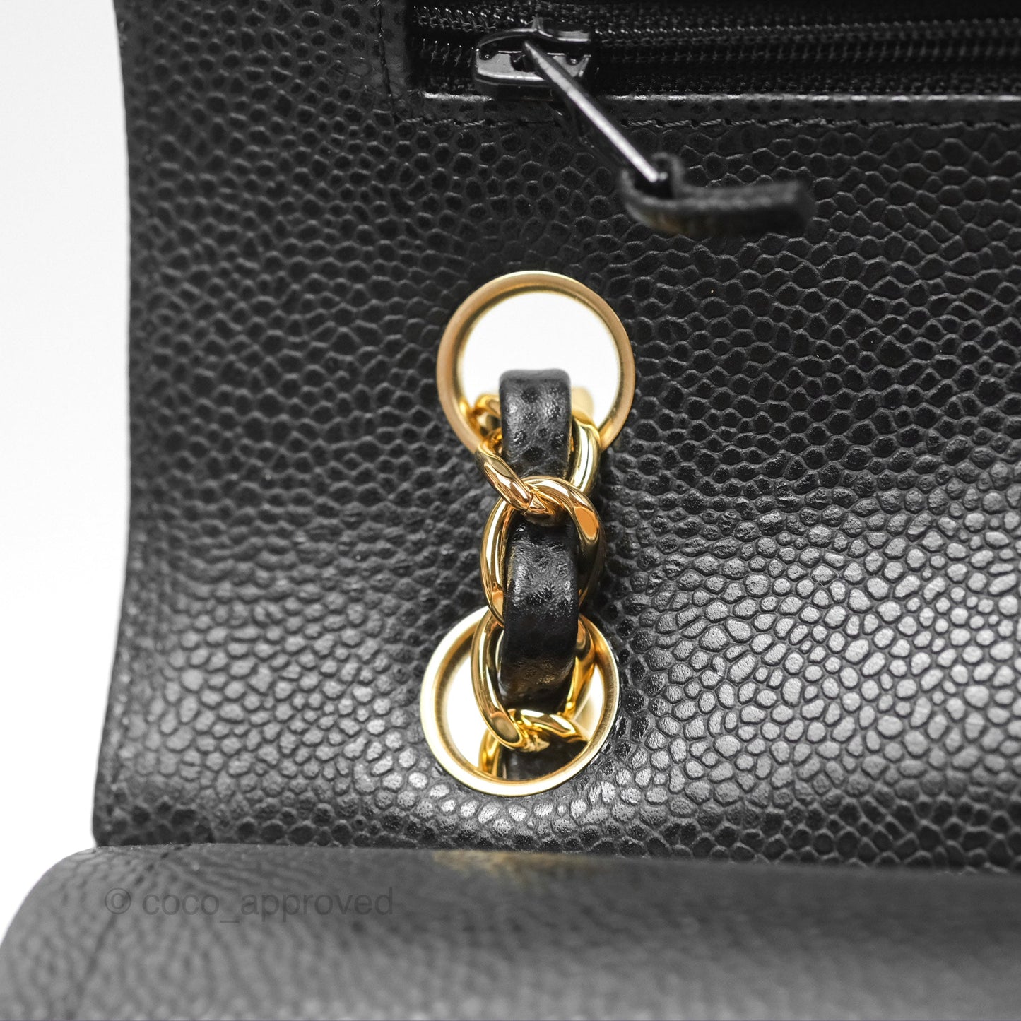 Chanel Classic M/L Medium Flap Quilted Black Caviar Gold Hardware
