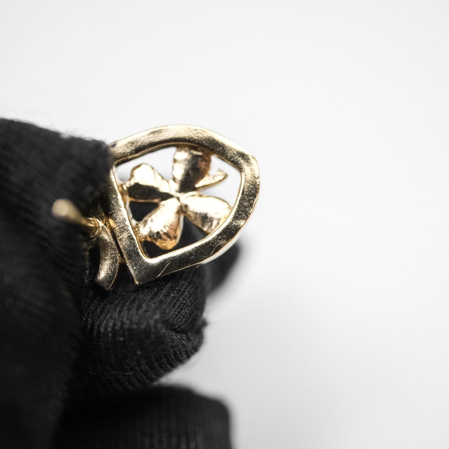 Chanel Crystal CC Clover Earrings Gold Tone 20B