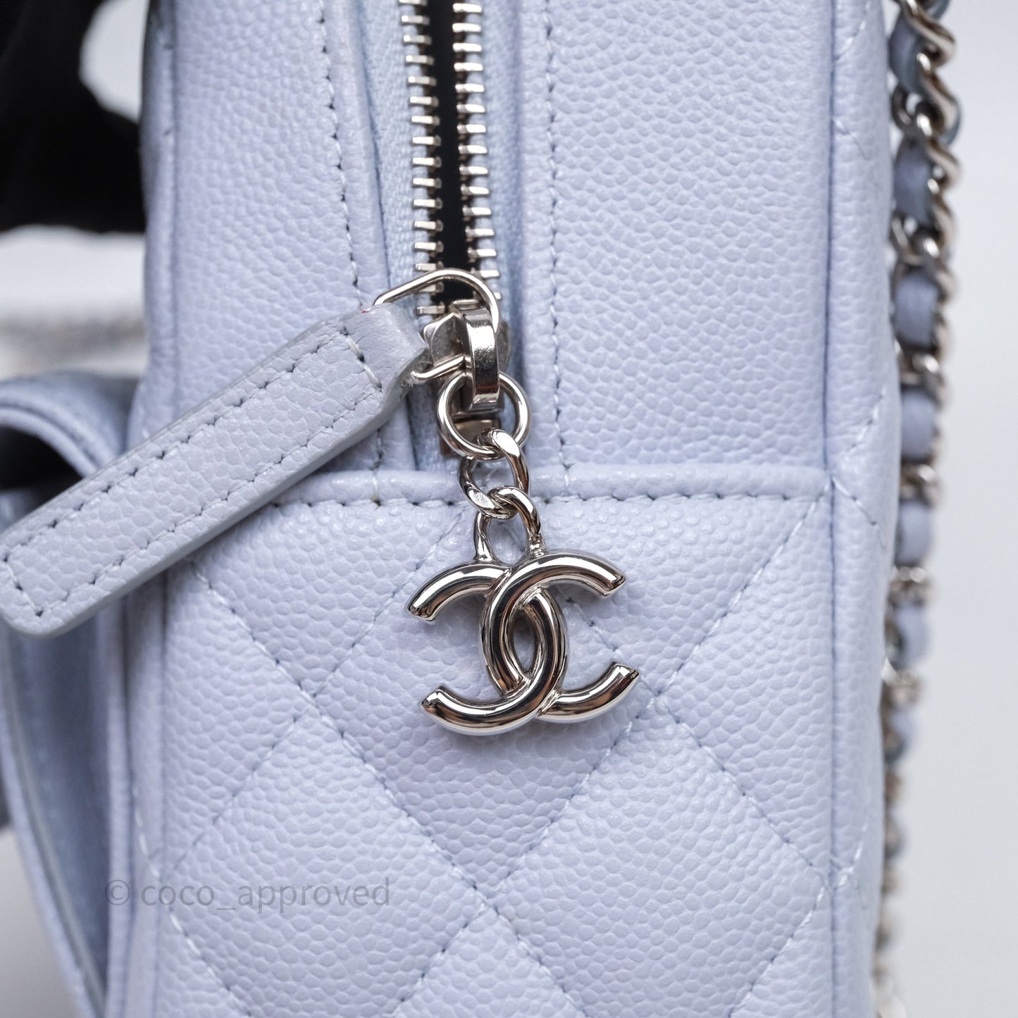 Chanel Classic Mini Backpack Light Blue Caviar Silver Hardware