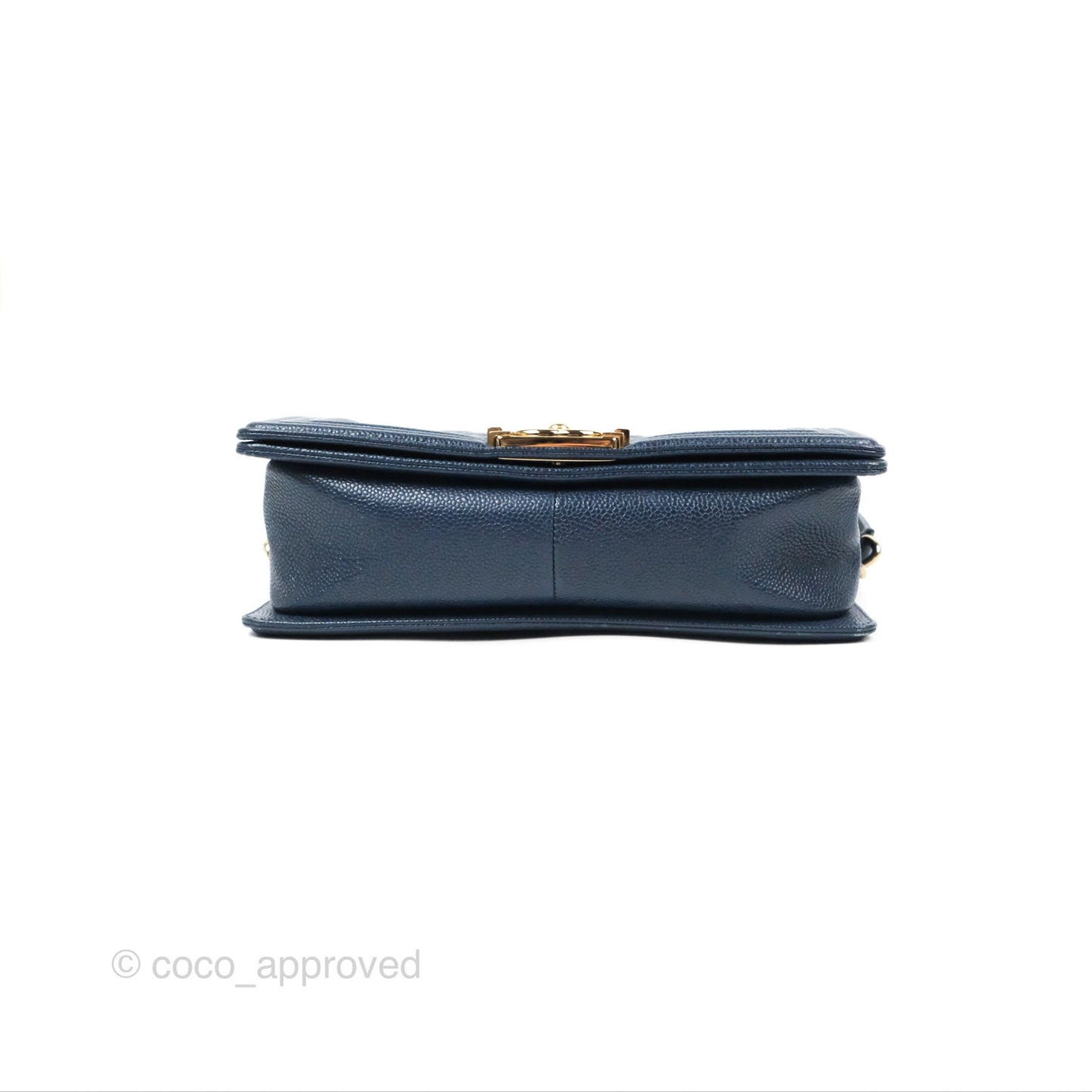 Chanel Quilted Medium Boy Navy Caviar Gold Hardware