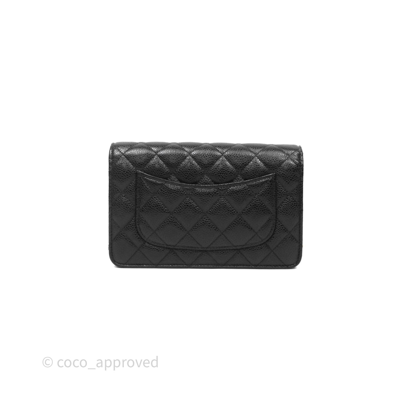 Chanel Classic Wallet On Chain WOC Quilted Black Caviar Gold Hardware