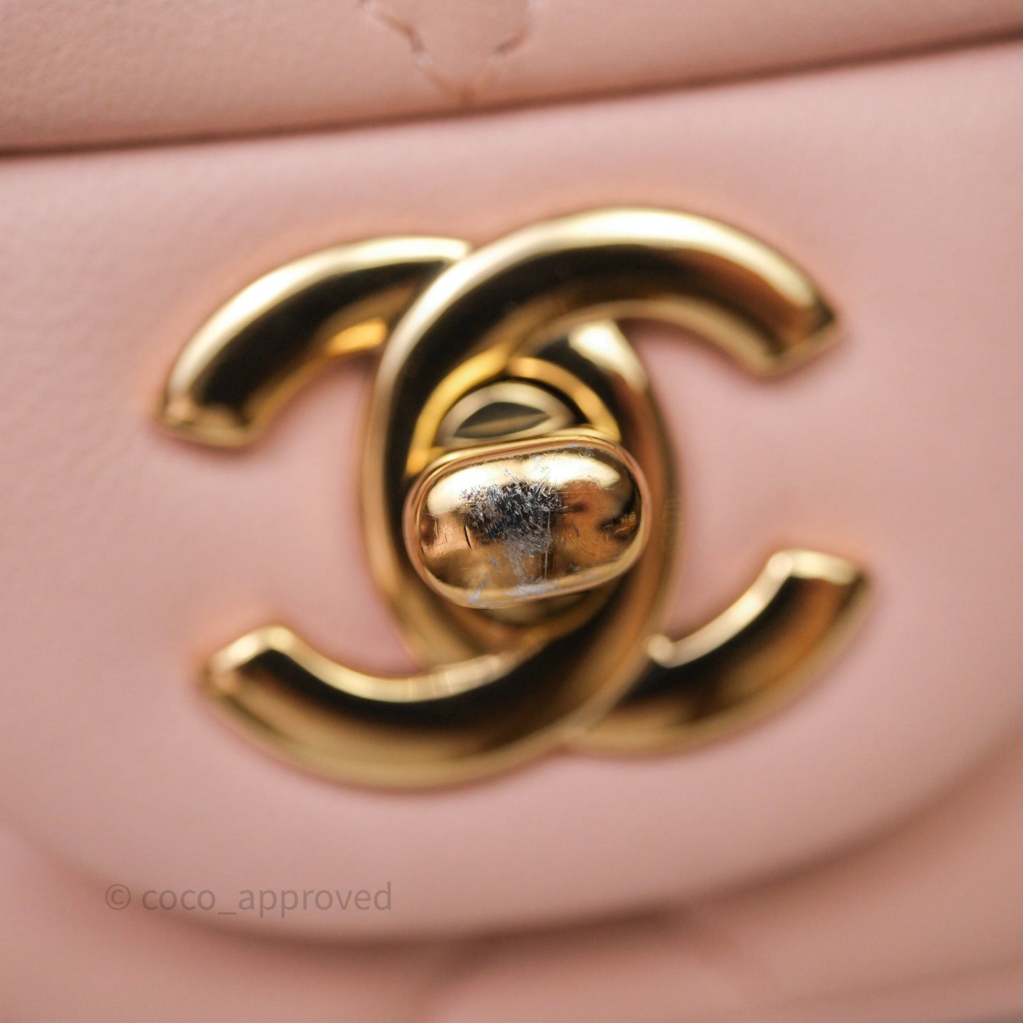Chanel Mini Square Flap Quilted Pink Lambskin Gold Hardware