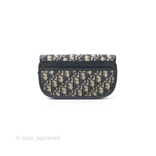 Christian Dior Bobby East-West Bag Blue Oblique Jacquard Canvas