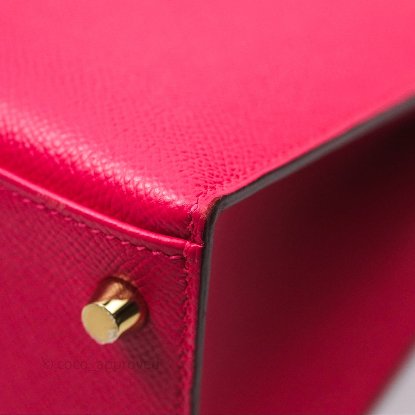 Hermès Kelly 28 Sellier Rose Extreme I6 Epsom Gold Hardware