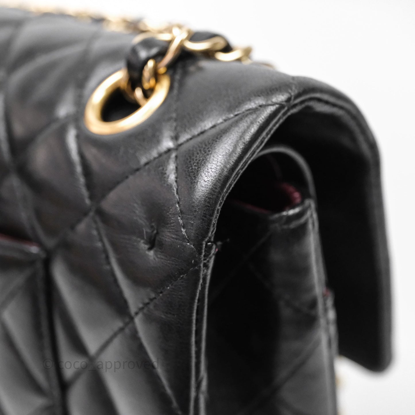 Chanel Vintage Classic M/L Medium Double Flap Black Lambskin 24K Gold Hardware