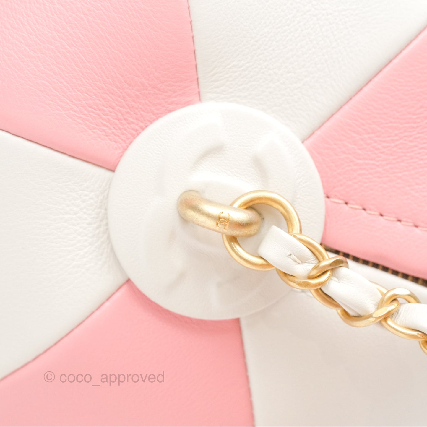Chanel Coco Beach Ball Pink White Calfskin Gold Hardware