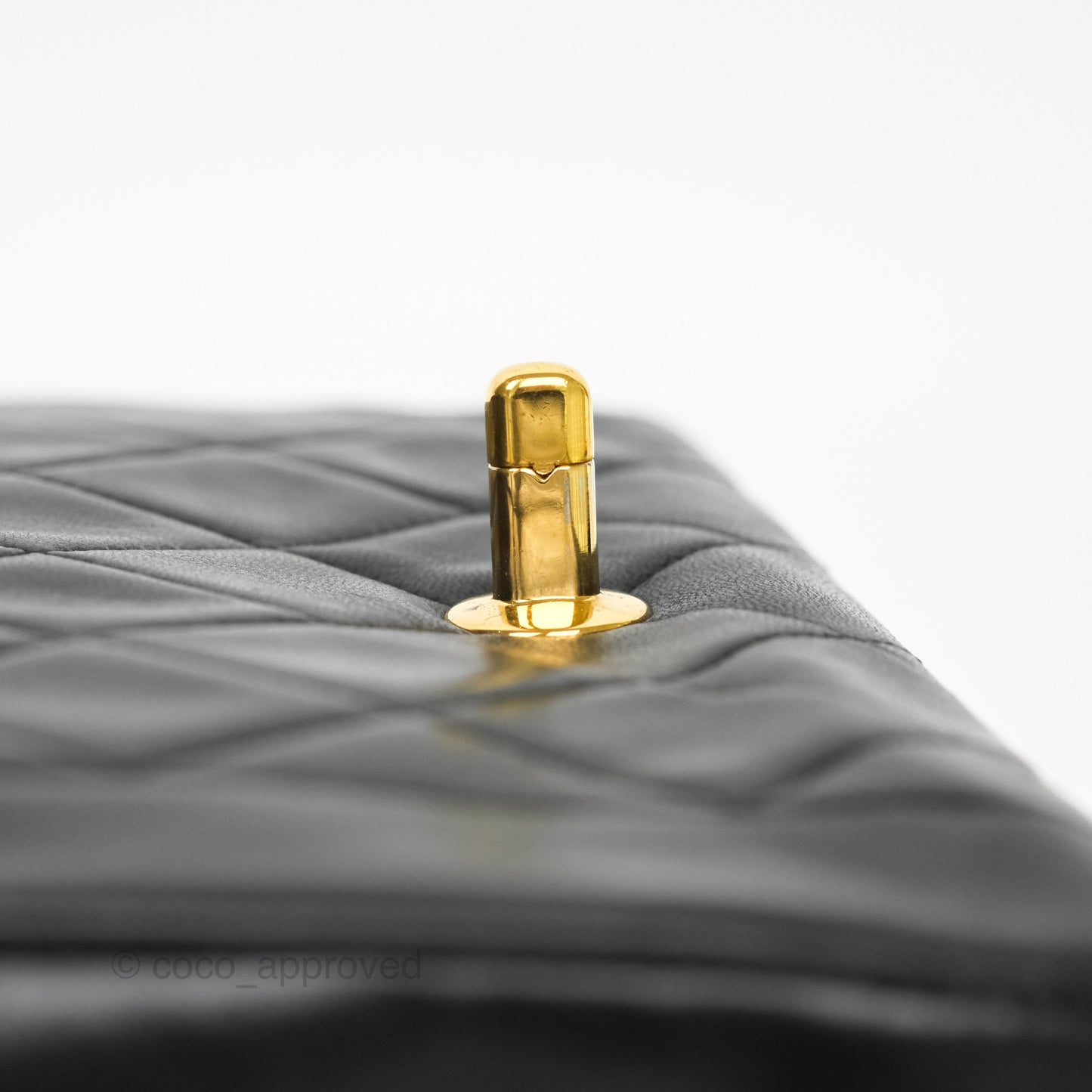 Chanel Vintage Small Classic Diana Quilted Black Lambskin 24K Gold Hardware