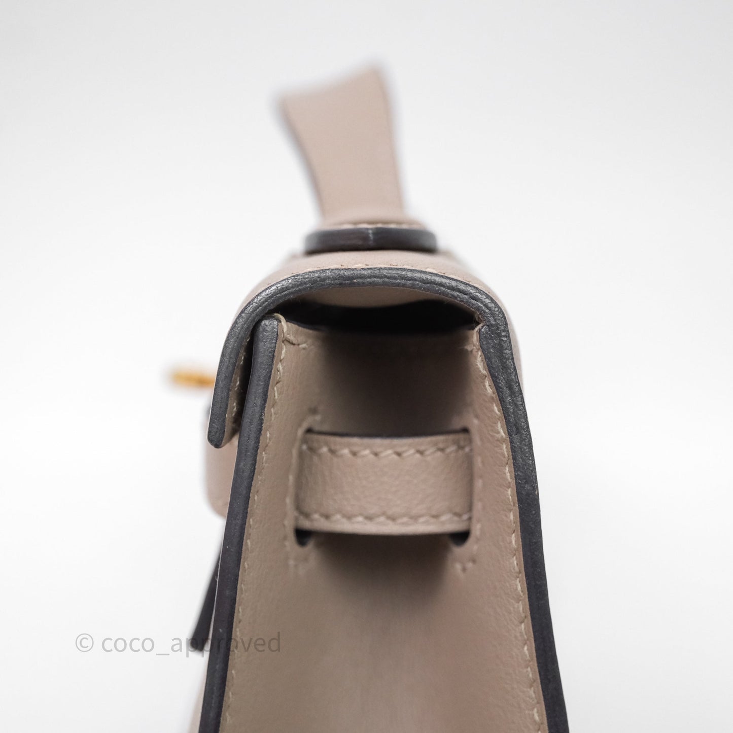 Hermès Kelly Pochette Gris Asphalte M8 Swift Gold Hardware