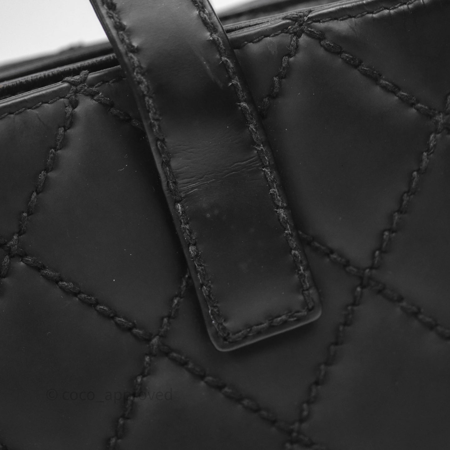 Chanel Vintage Quilted CC Tote Bag Matte Black Calfskin Gold Hardware