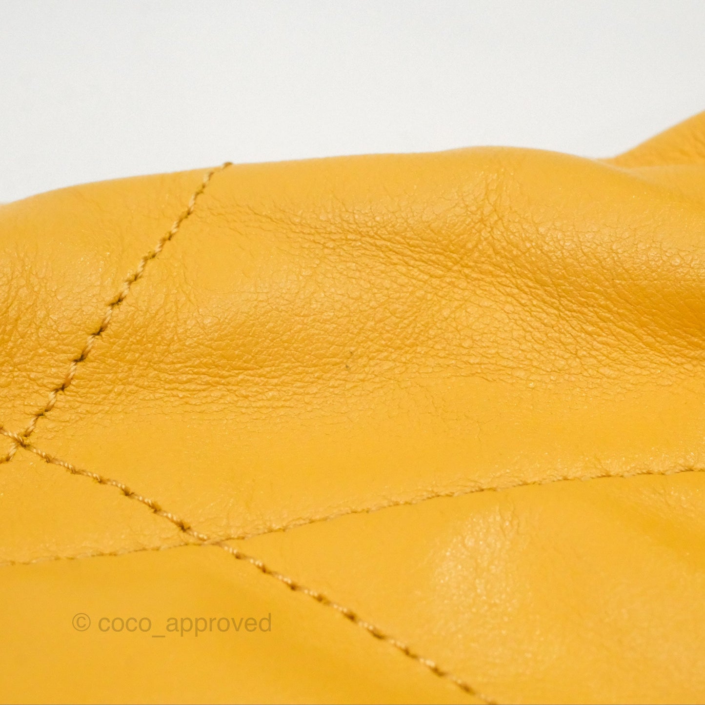 Chanel 22 Small Mustard Yellow Shiny Aged Calfskin Aged Gold Hardware
