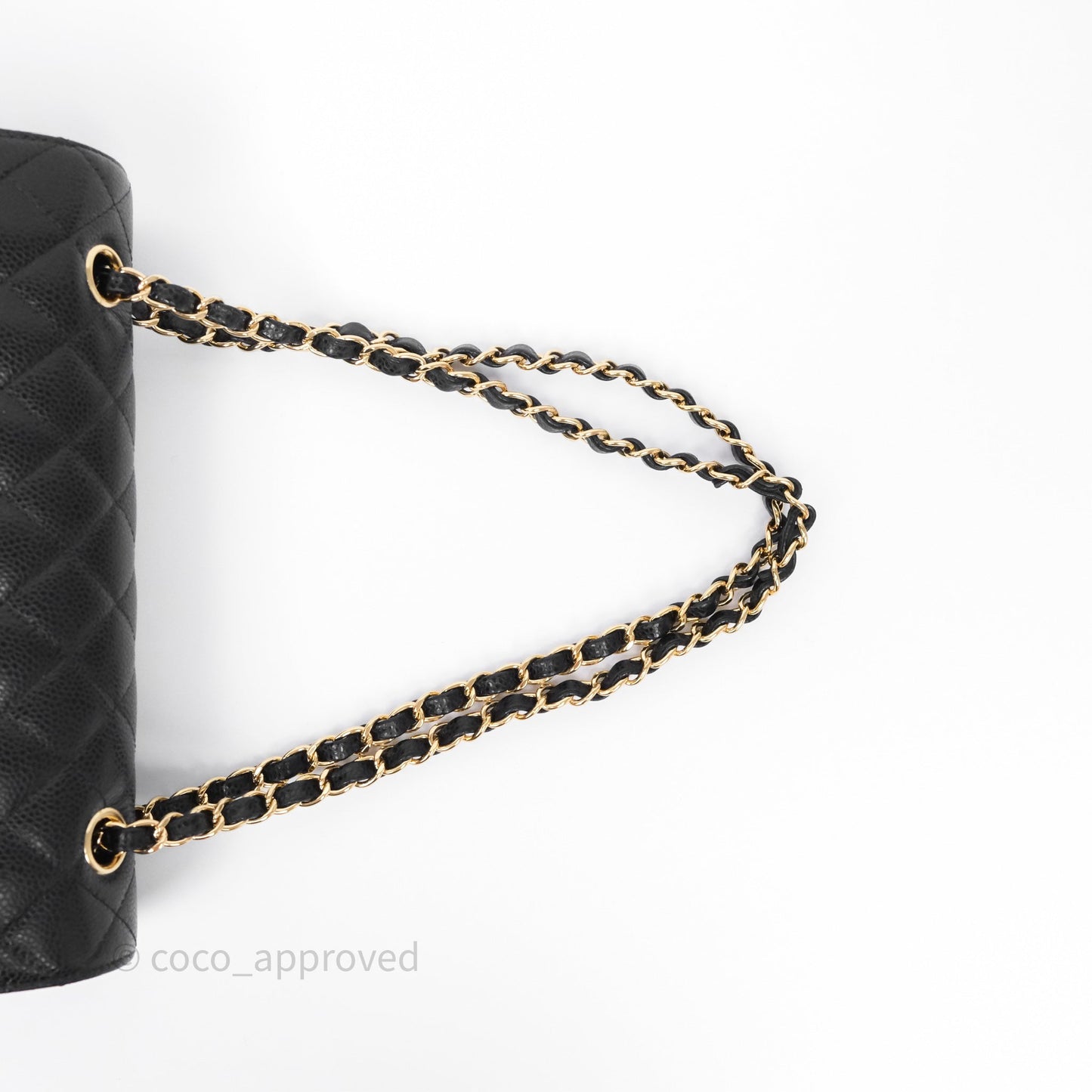 Chanel M/L Medium Classic Flap Quilted Black Caviar Gold Hardware