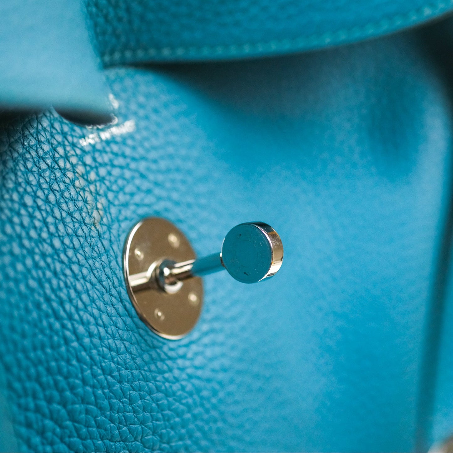 Hermès Lindy 34 Blue Paon Clemence Palladium Hardware