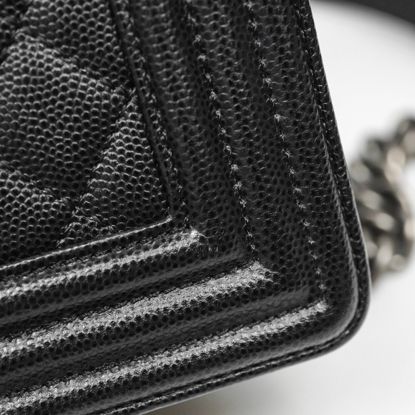 Chanel Medium Boy Quilted Black Caviar Ruthenium Hardware