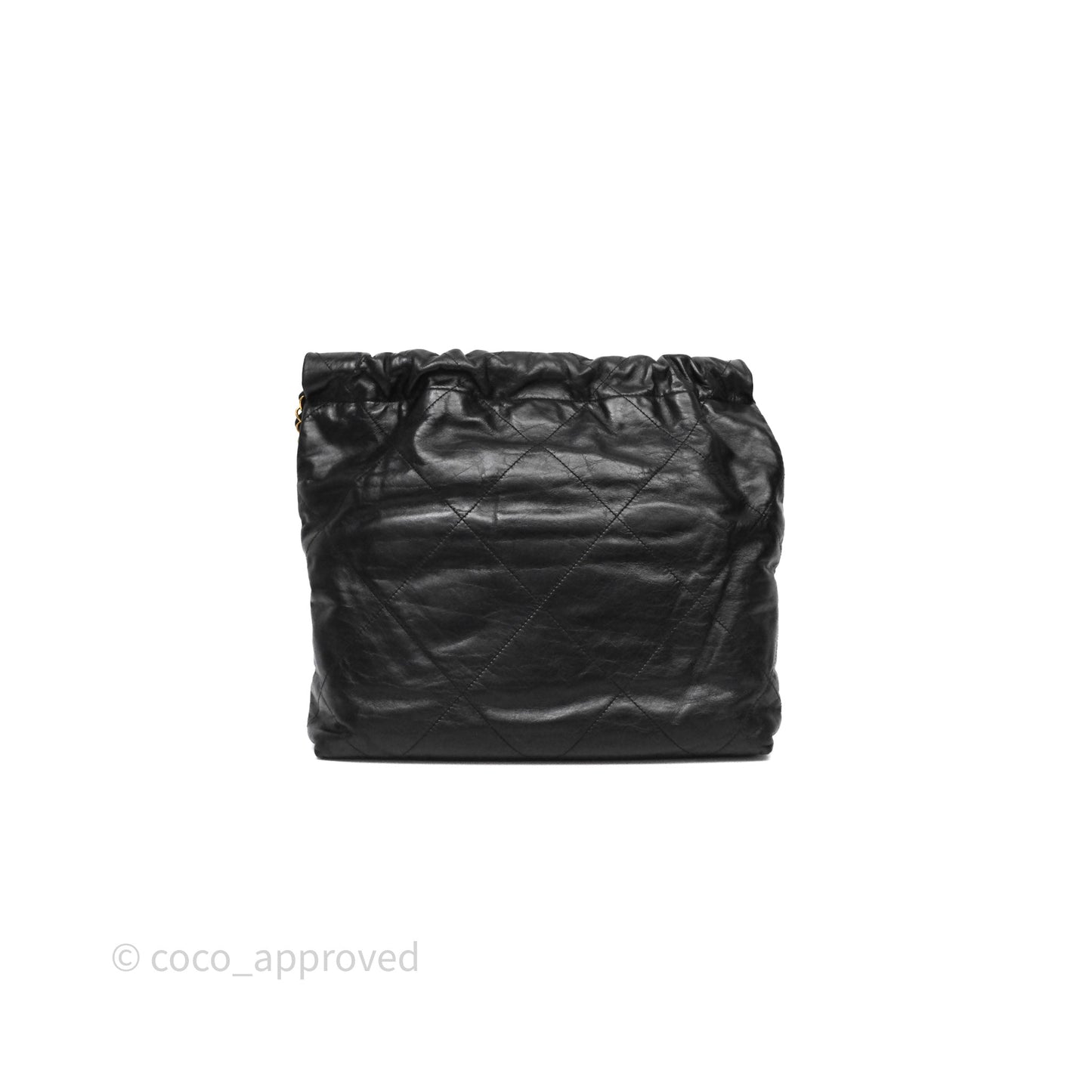 Chanel 22 Small Black Calfskin Aged Gold Hardware