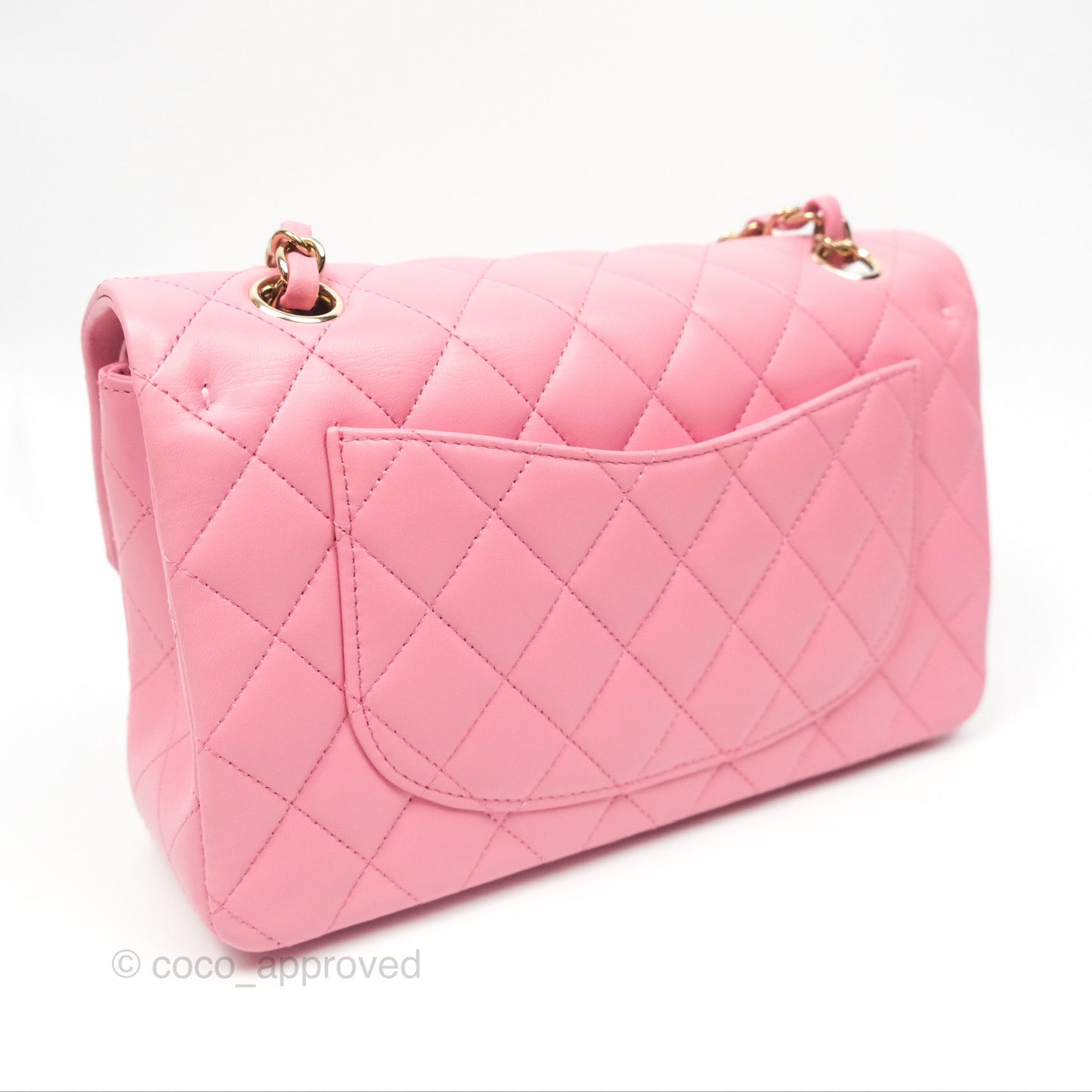 Chanel Small Classic Quilted Flap Pink Lambskin Gold Hardware