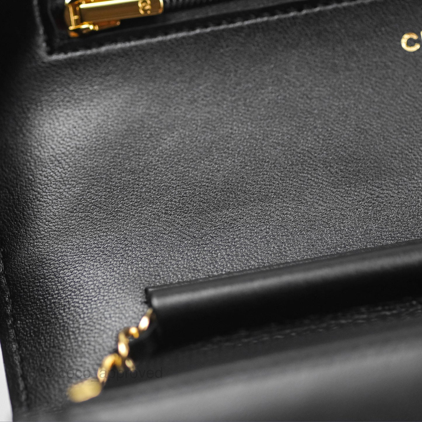 Chanel Quilted Classic WOC Black Lambskin Gold Hardware