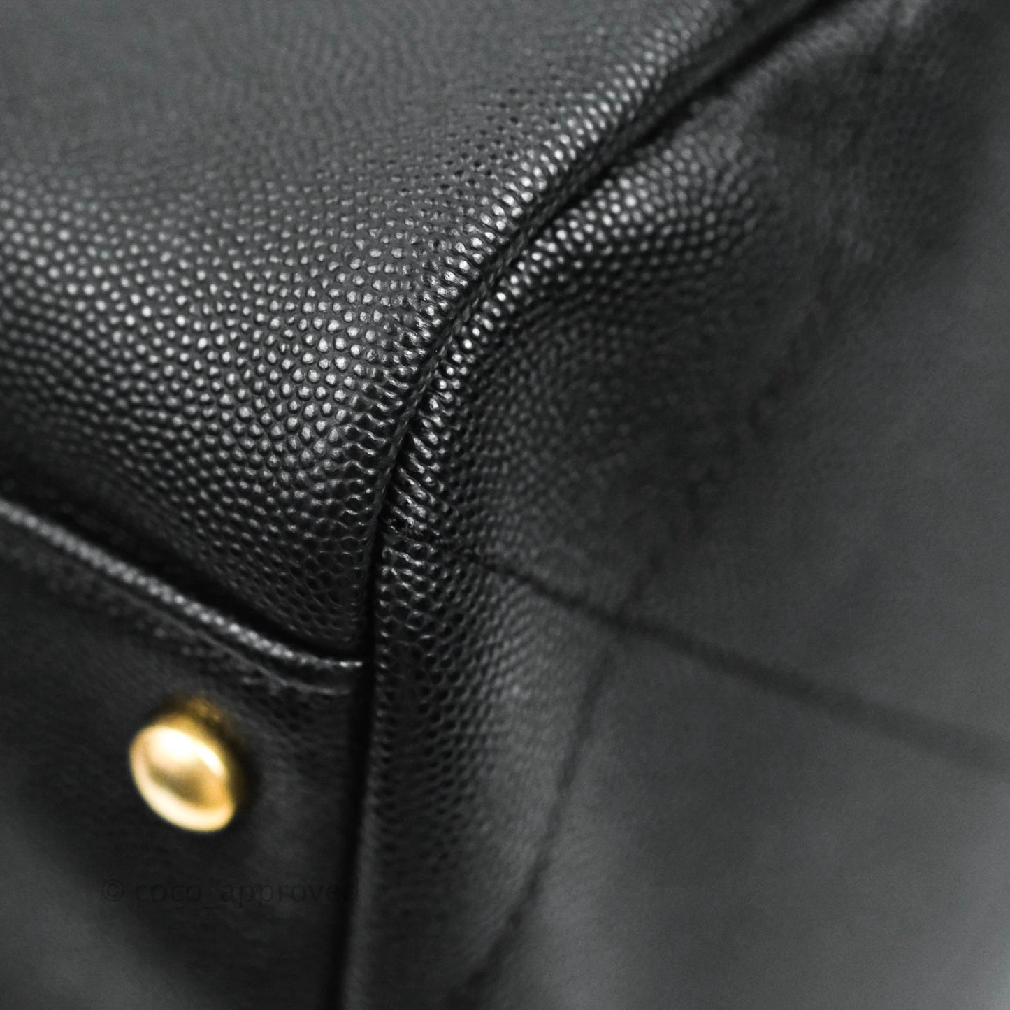 Chanel Large Circular Handle Bowling Bag Caviar Black Aged Gold Hardware