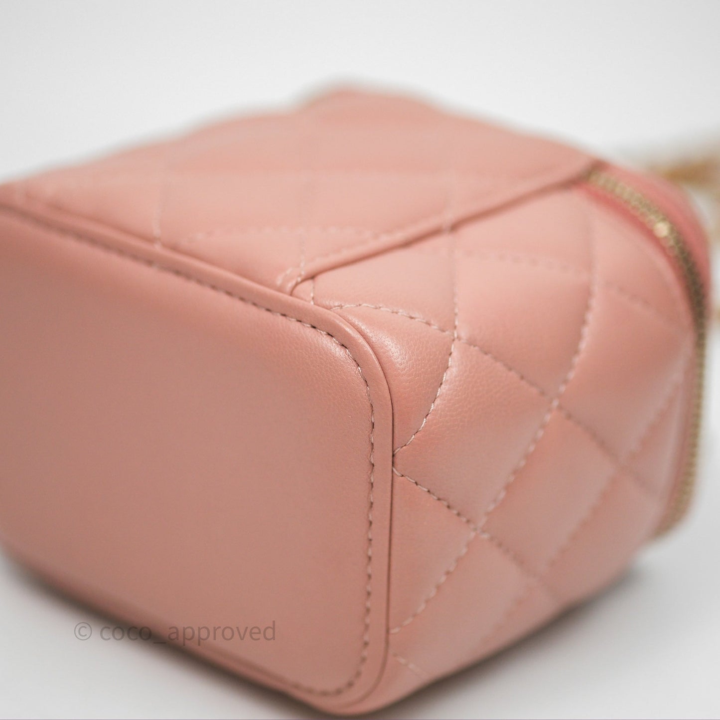 Chanel Mini Pearl Crush Vanity With Chain Pink Gold Hardware