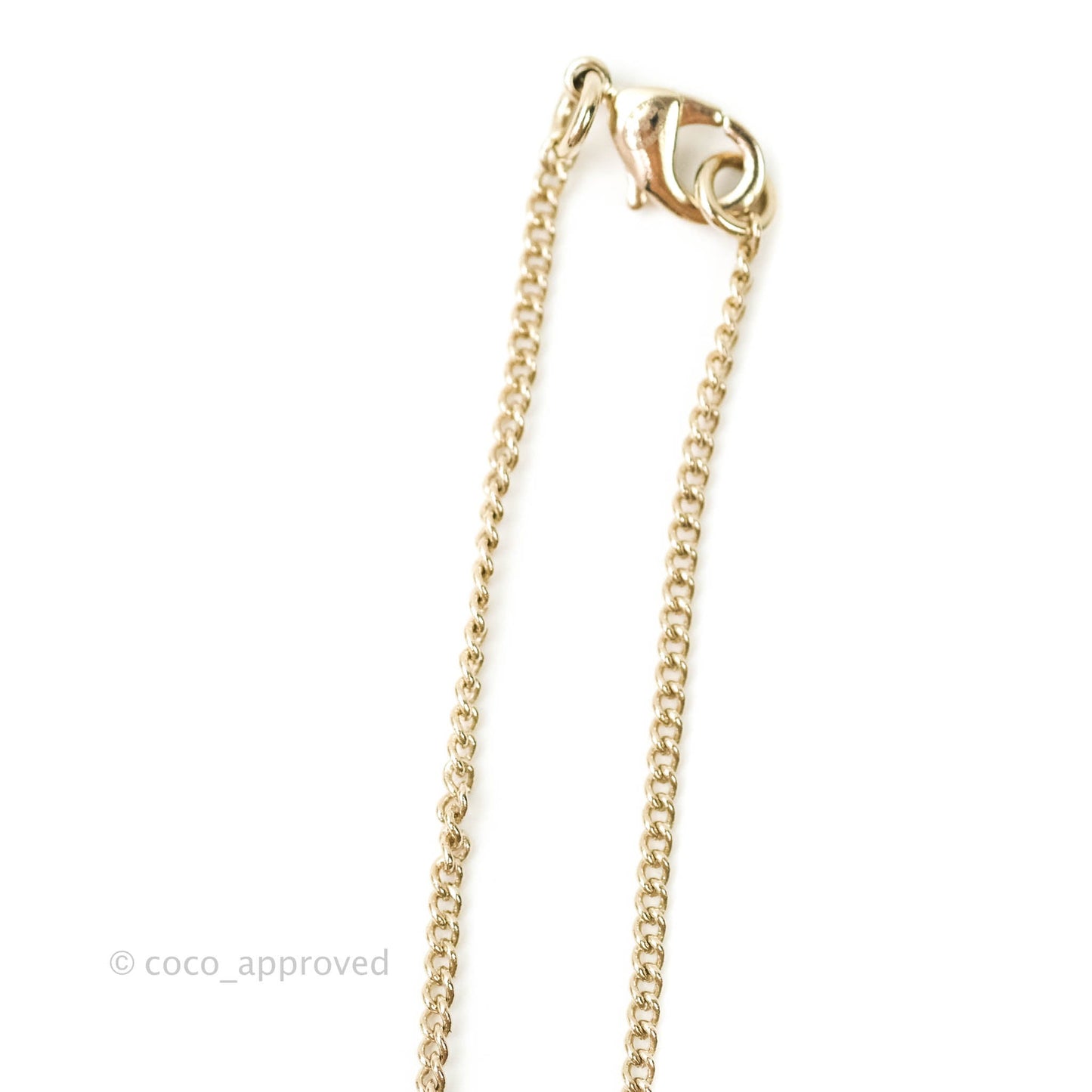 Chanel CC Crystal Necklace Gold Tone 20S