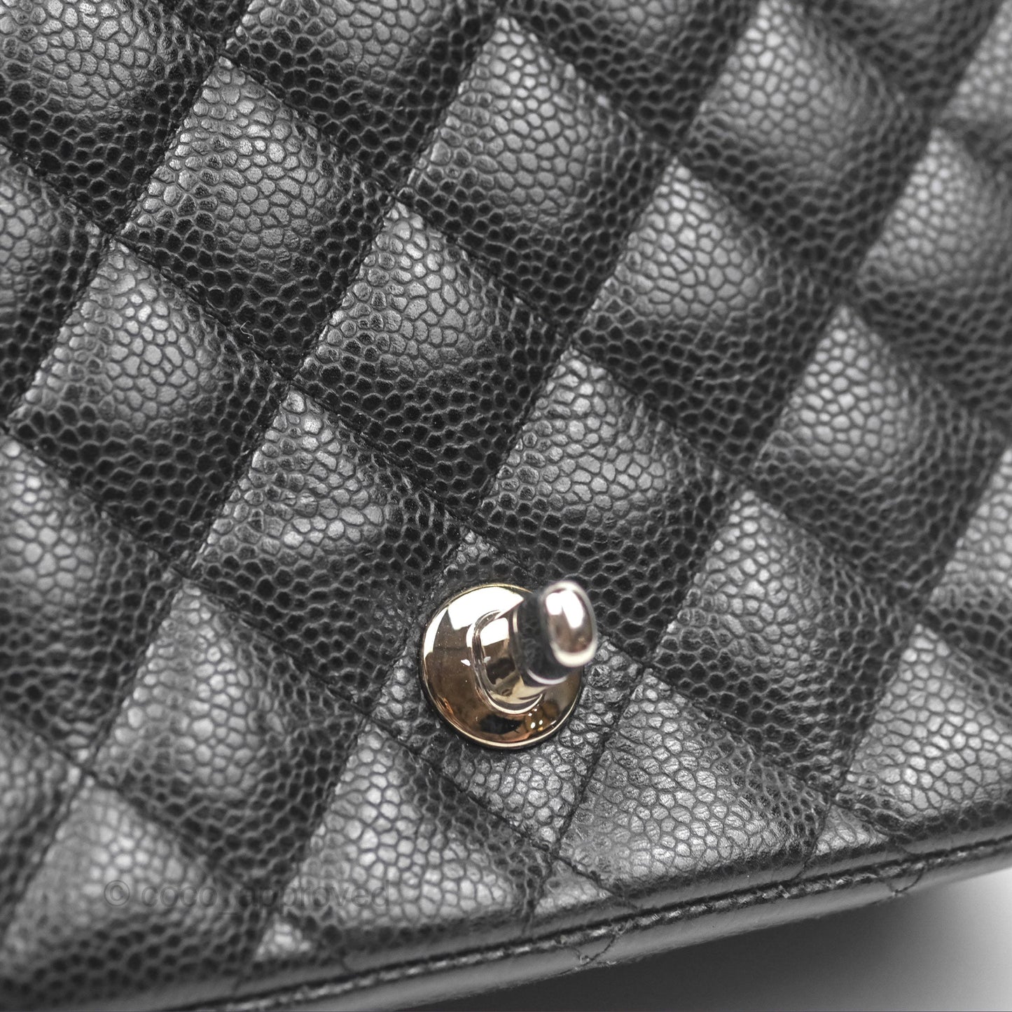 Chanel Mini Square Flap Quilted Black Caviar Silver Hardware
