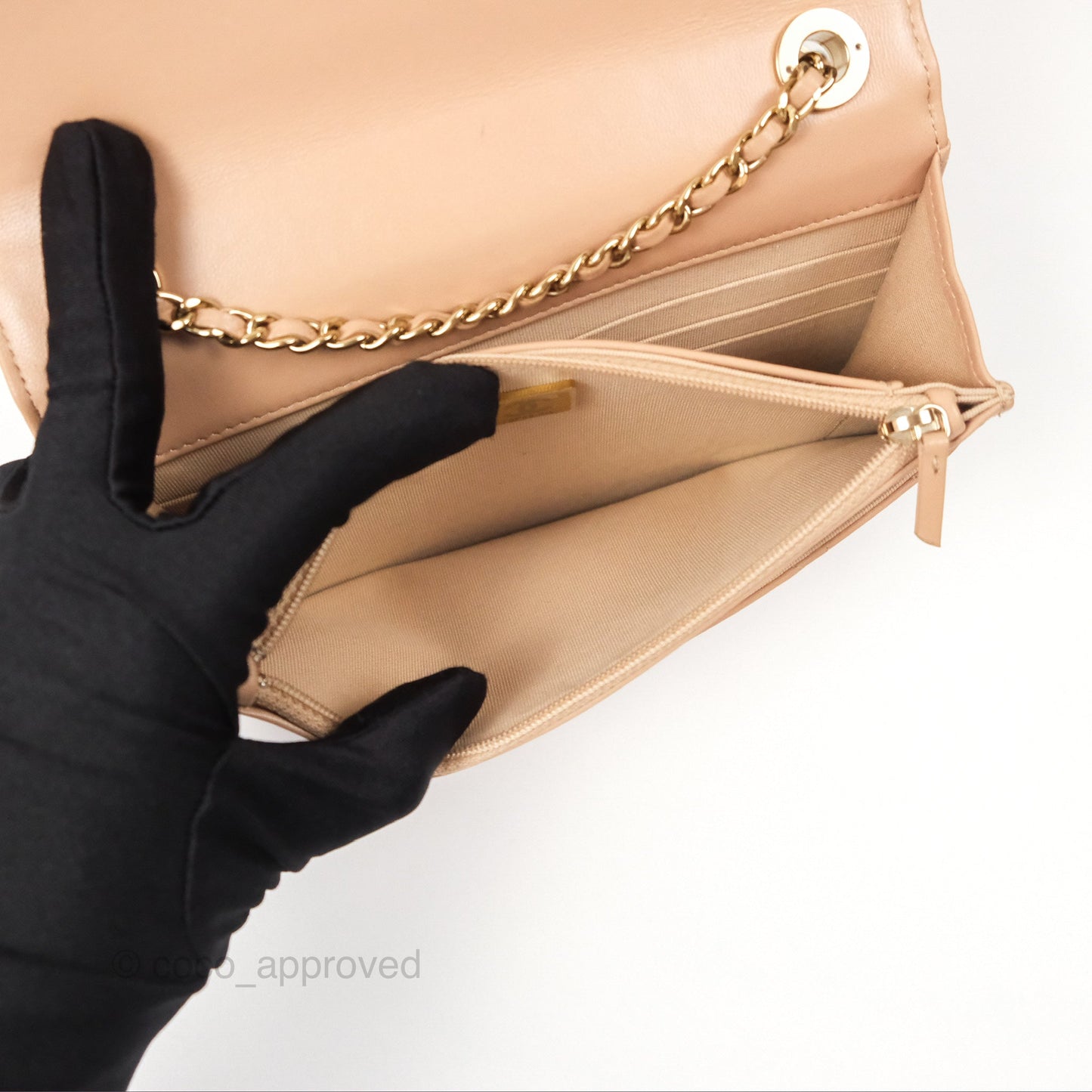 Chanel Trendy CC WOC Quilted Beige Lambskin Gold Hardware