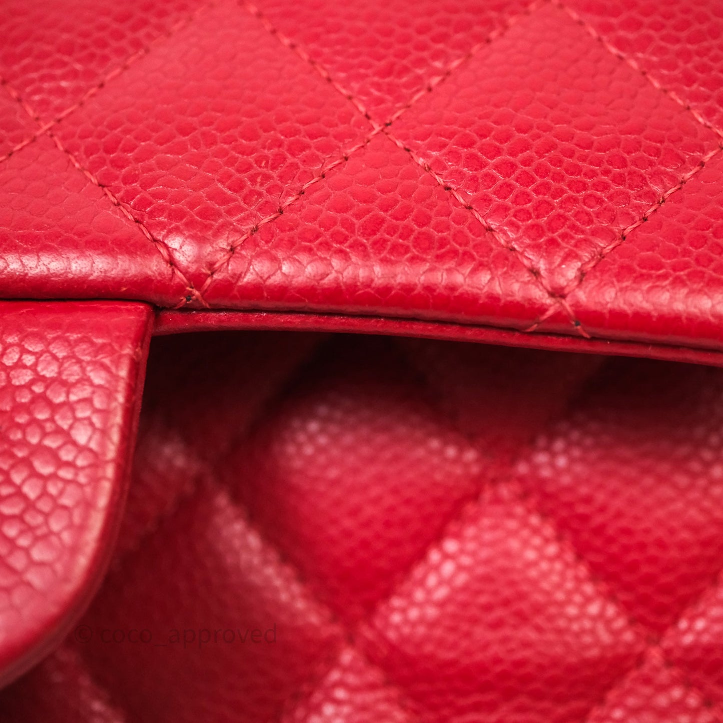 Chanel Quilted Mini Rectangular Flap Red Caviar Silver Hardware