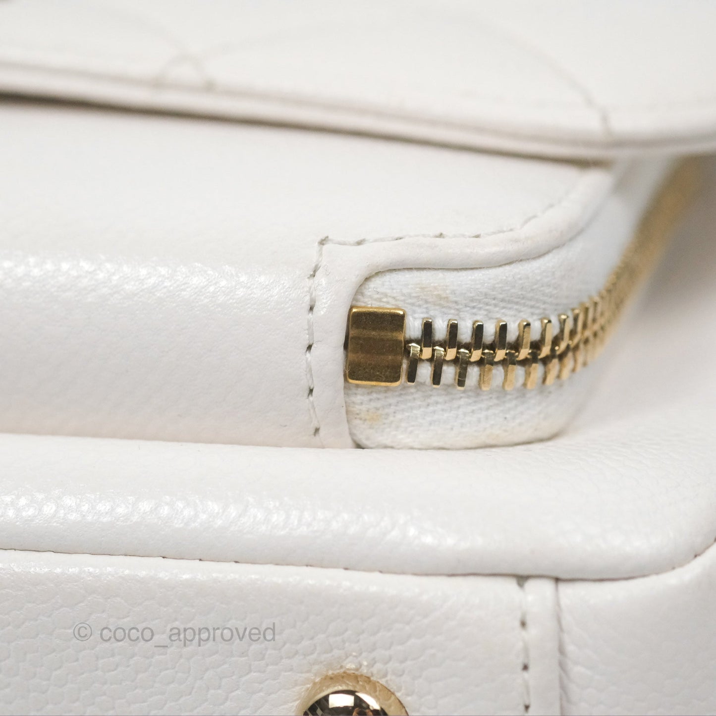 Chanel Quilted Small Business Affinity Flap White Caviar Gold Hardware