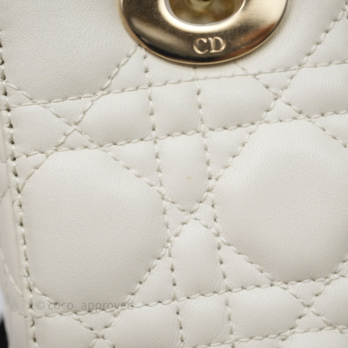 Christian Dior Small My ABCDior Lady Dior Bag White Cannage Lambskin Gold Hardware
