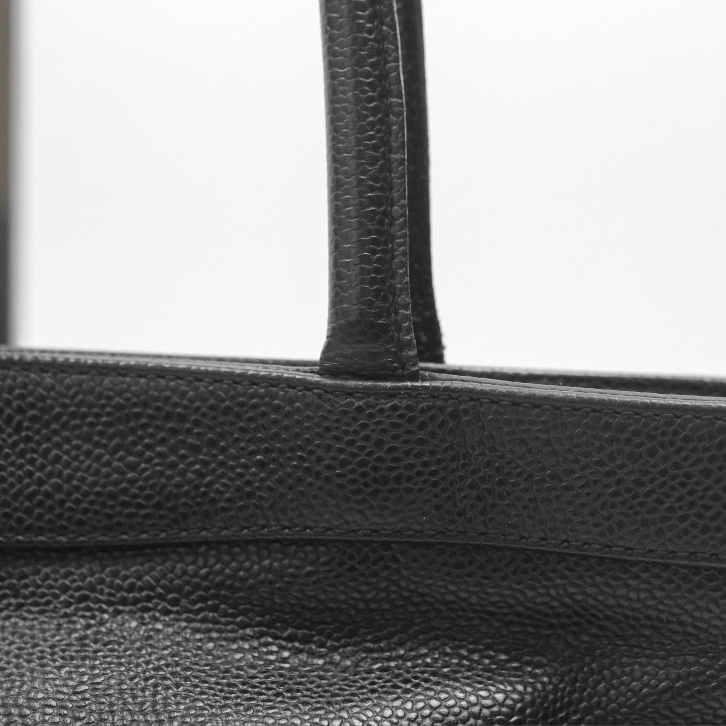 Chanel Vintage CC Tote Bag Black Caviar