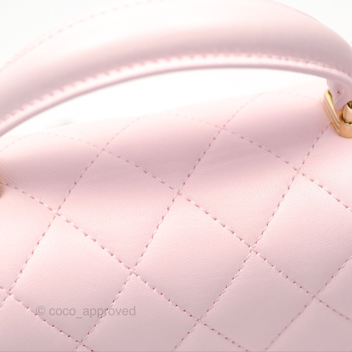 Chanel Top Handle Mini Rectangular Flap Bag Light Pink Lambskin Gold Hardware