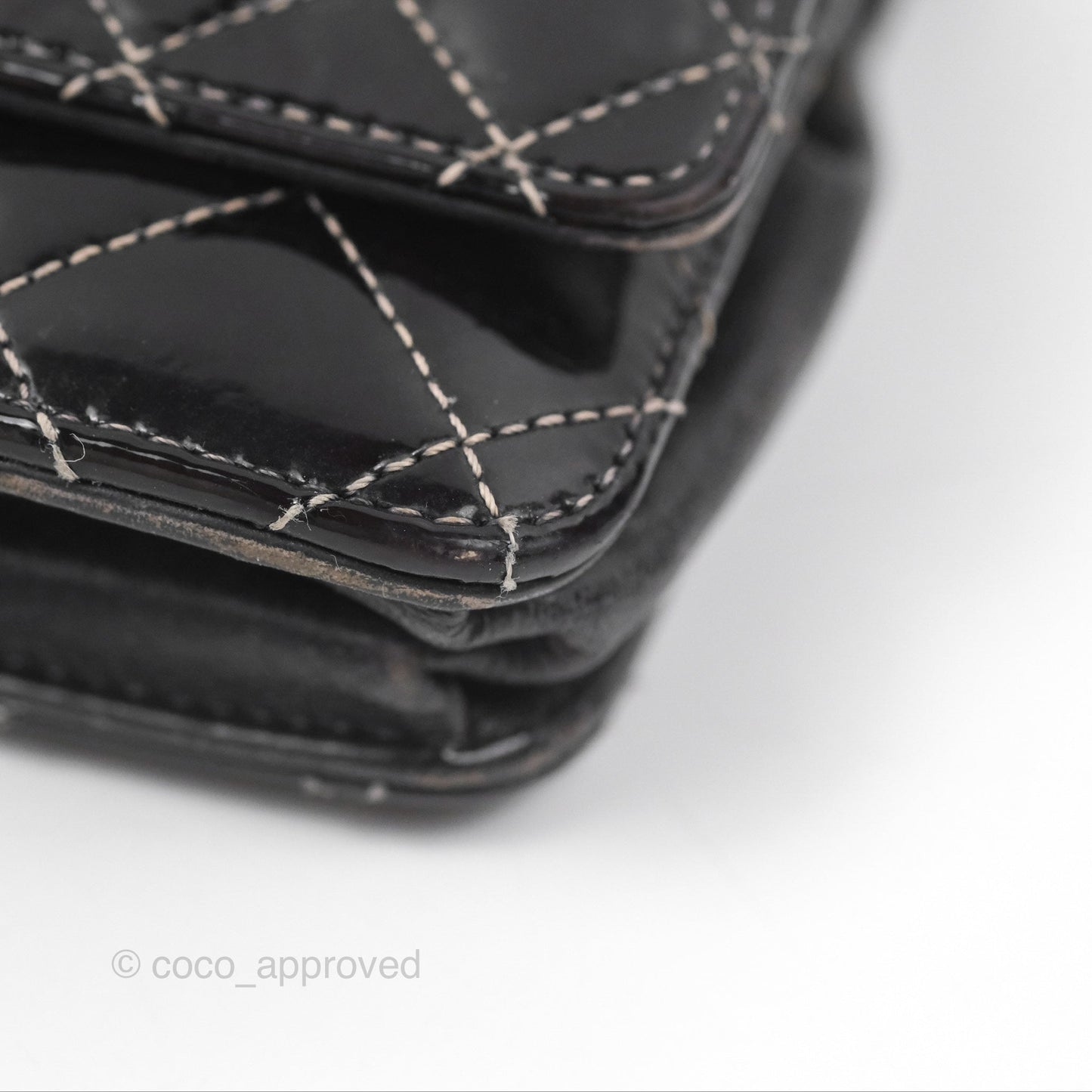 Chanel Golden Class Wallet On Chain WOC Black Patent Gold Hardware