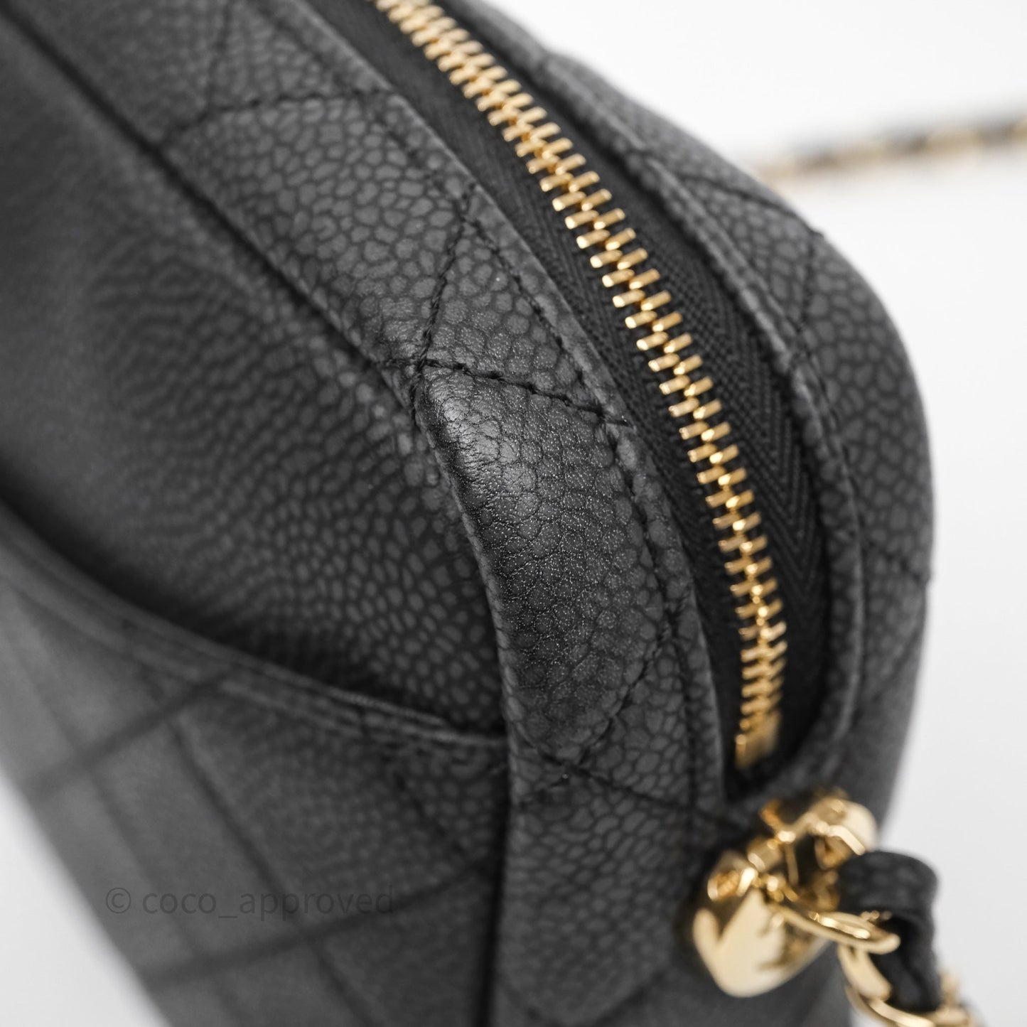 Chanel Camera Bag Black Matte Caviar Gold Hardware