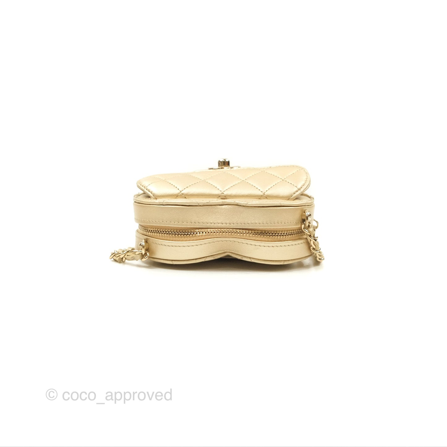 Chanel Small Heart Bag Iridescent Gold Lambskin Gold Hardware 22S