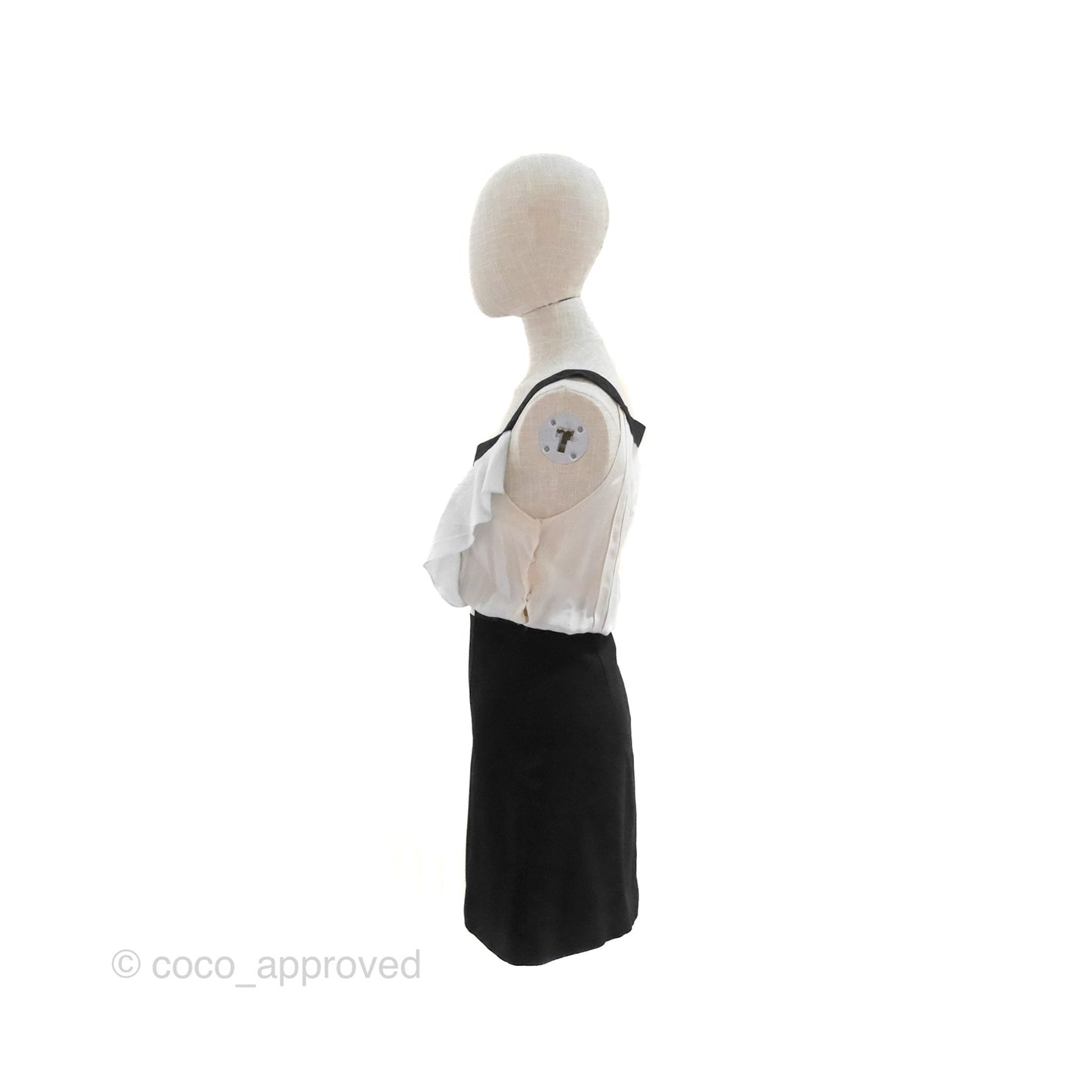Miu Miu Sleeveless Ruffle Dress Black/ White