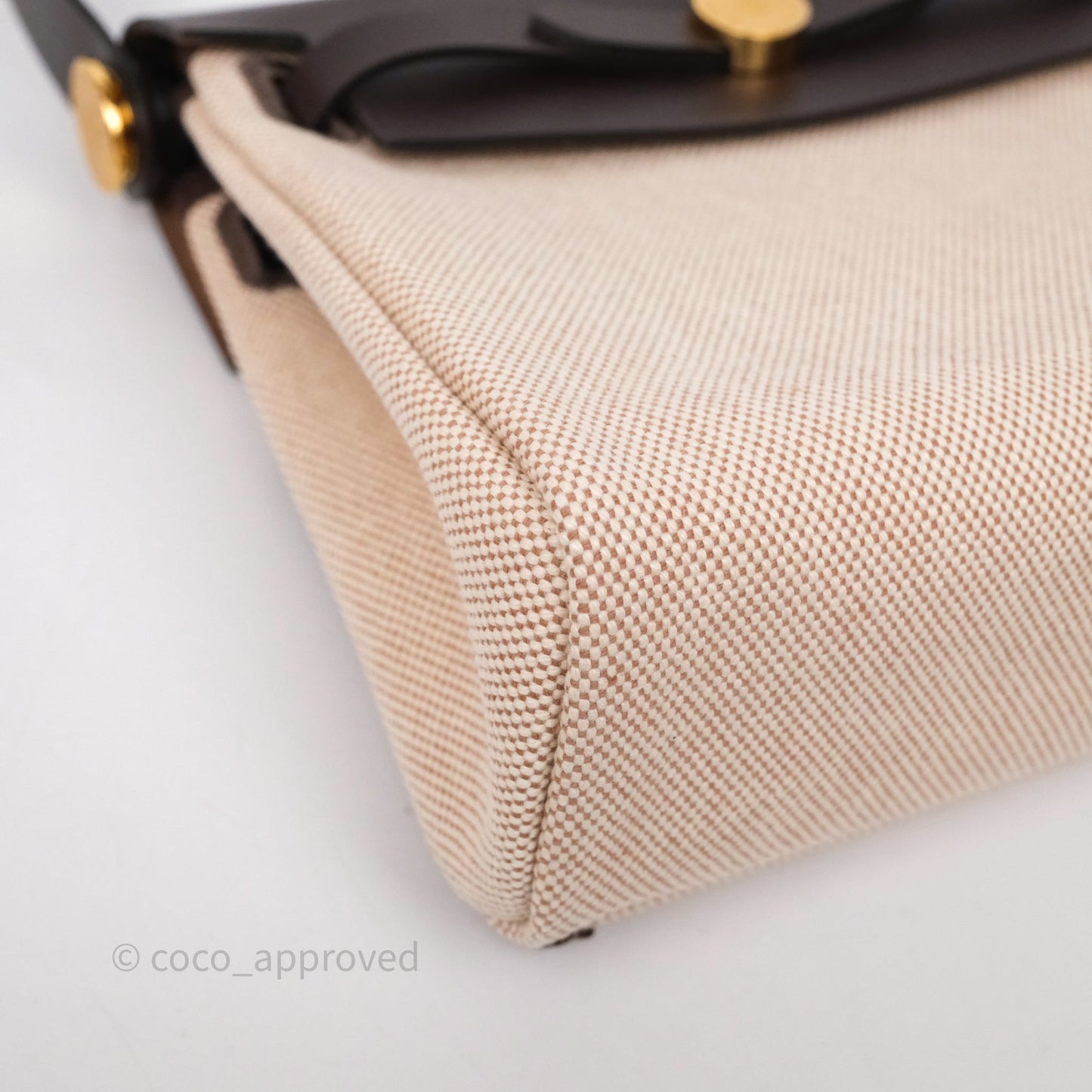 Hermès Herbag Zip 20 Mini Ecru Beige 14/ Ebene 46 Canvas Gold Hardware