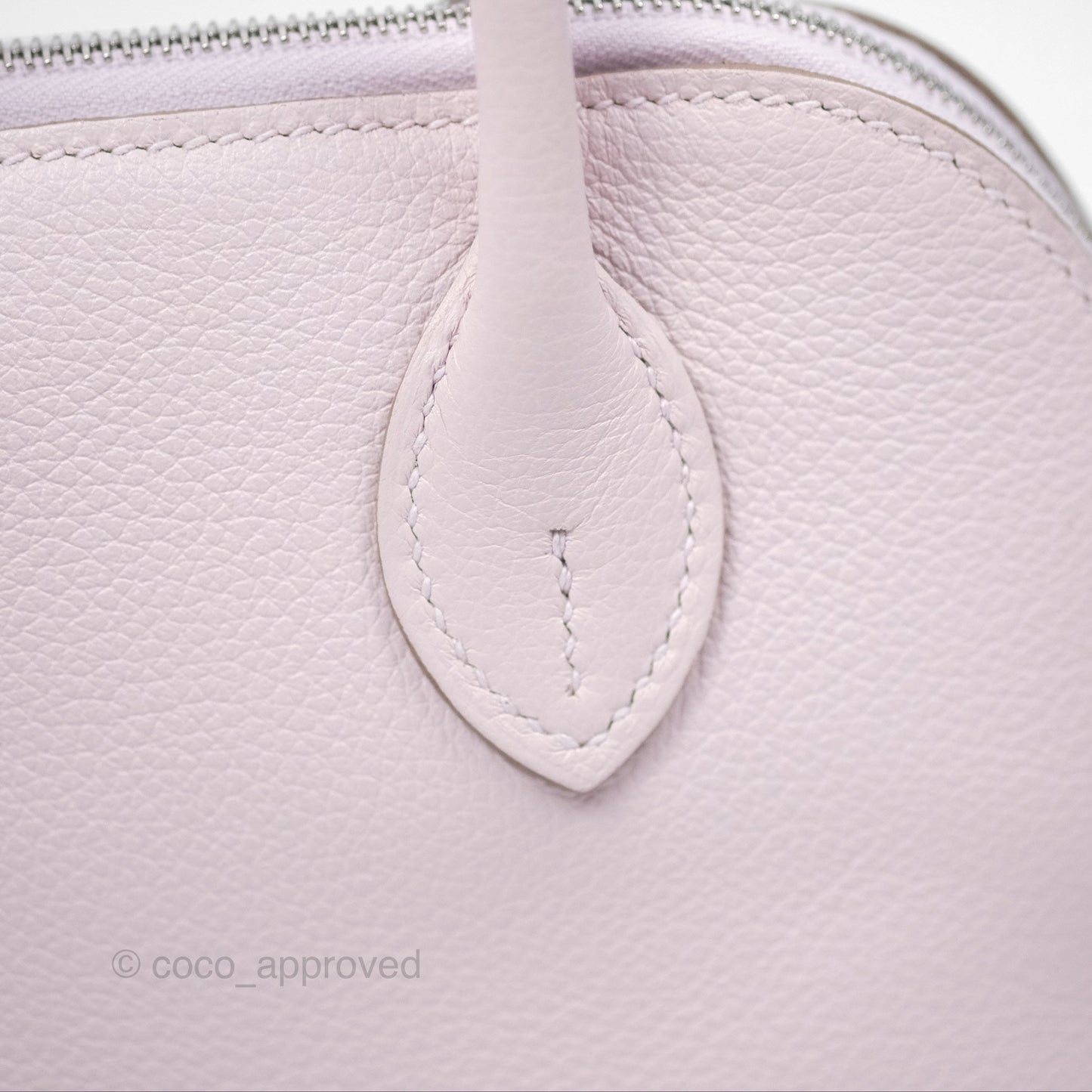 Hermès Bolide Mini 1923 Evercolor Mauve Pale 09/ Caramel 28 Palladium Hardware