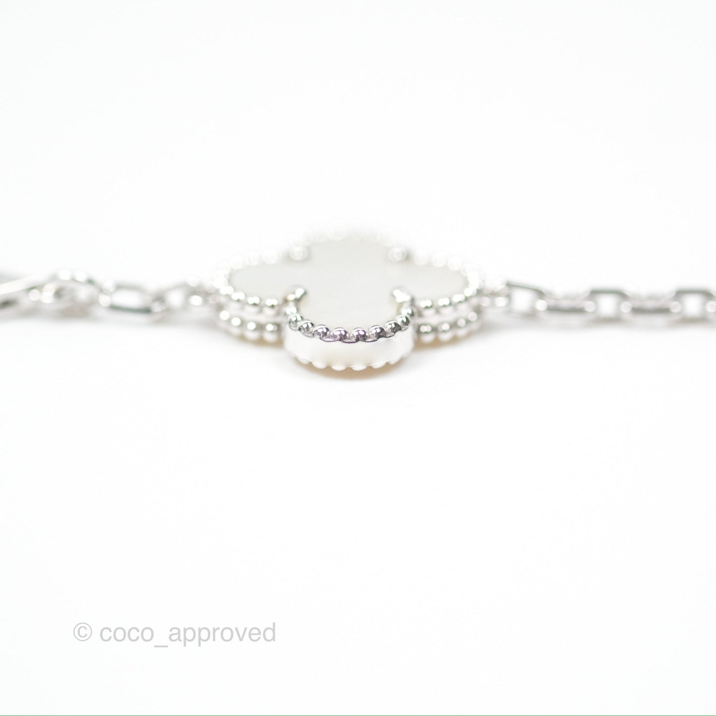 Van Cleef & Arpels Vintage Alhambra 5 Motifs White Mother-of-pearl White Gold Bracelet