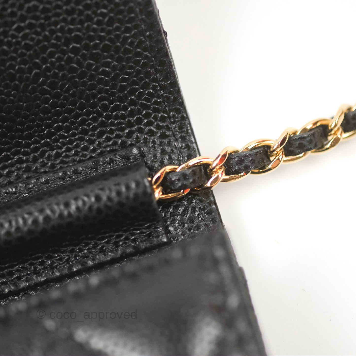 Chanel Miss Coco Clutch With Chain Quilted Black Caviar Gold Hardware