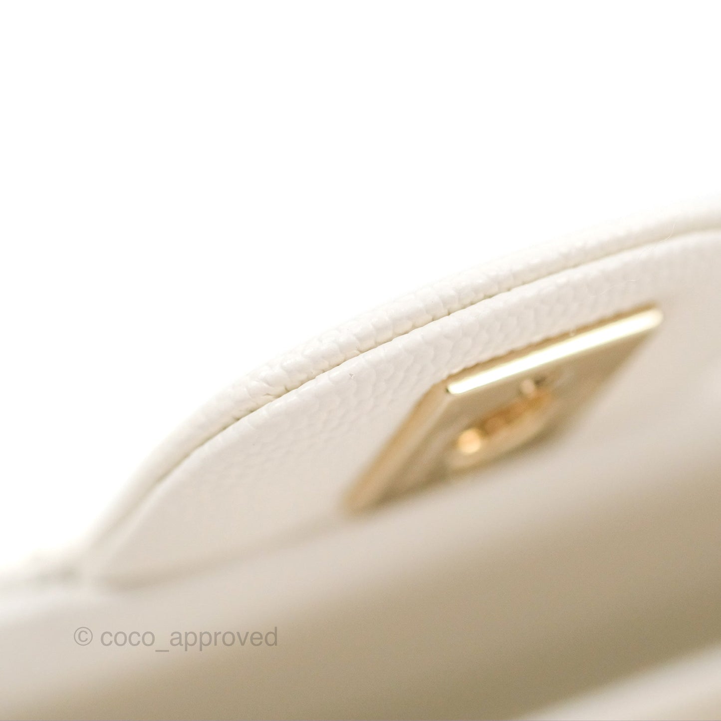 Chanel Classic M/L Medium Flap Quilted White Caviar Gold Hardware