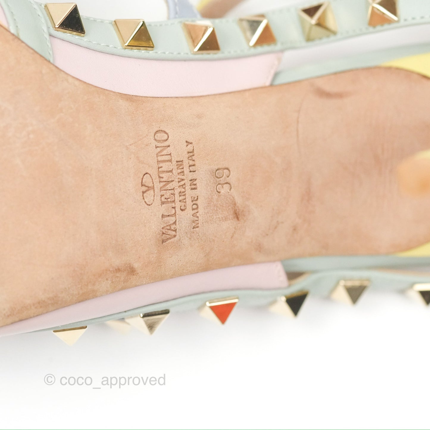 Valentino Garavani Rockstud Leather Slingback Pumps in Watercolor Size 39