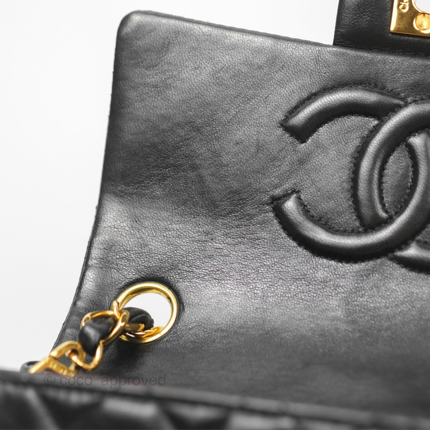 Chanel Vintage Mini Square Black Lambskin 24K Gold Hardware