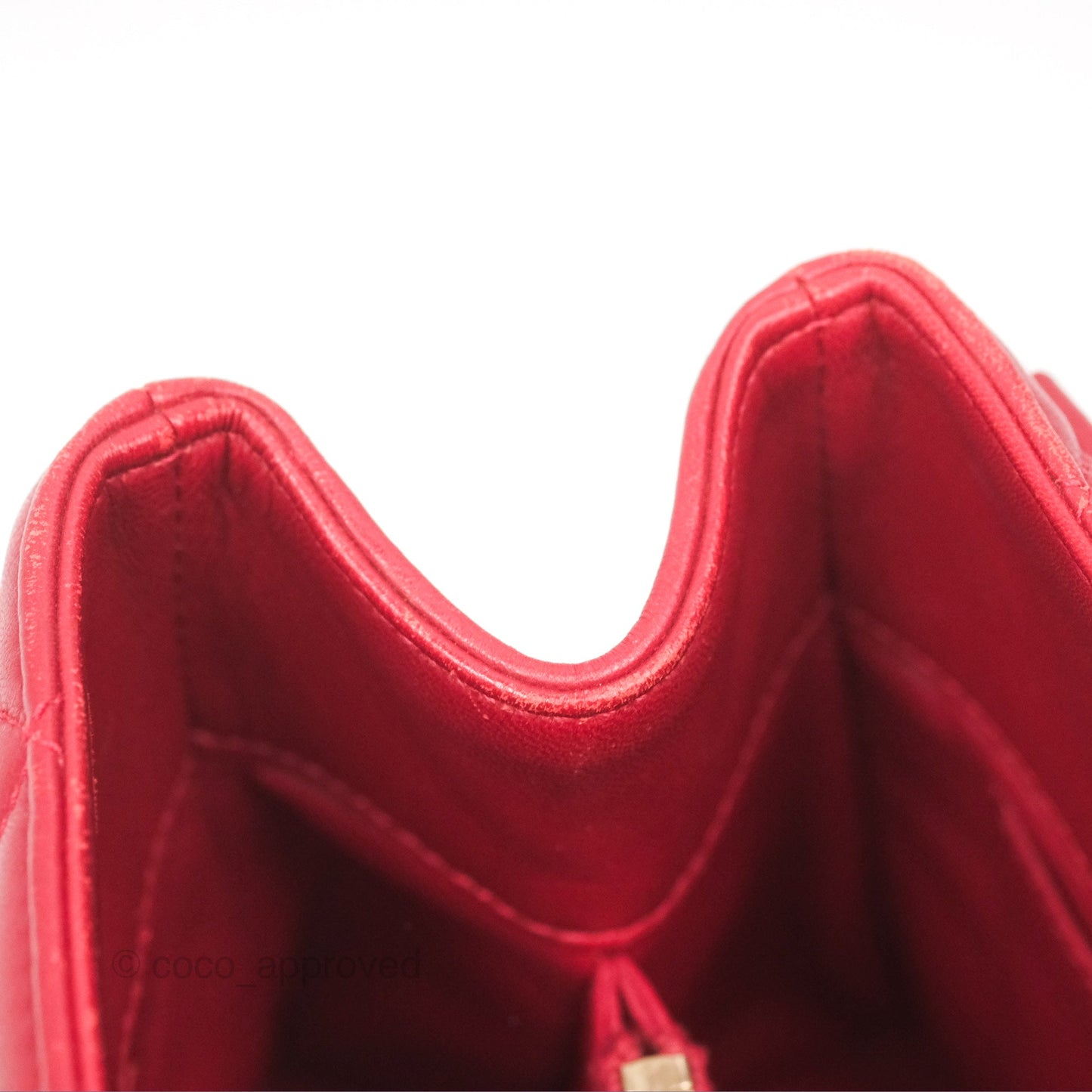 Chanel Tote Bag Red Lambskin Aged Gold Hardware