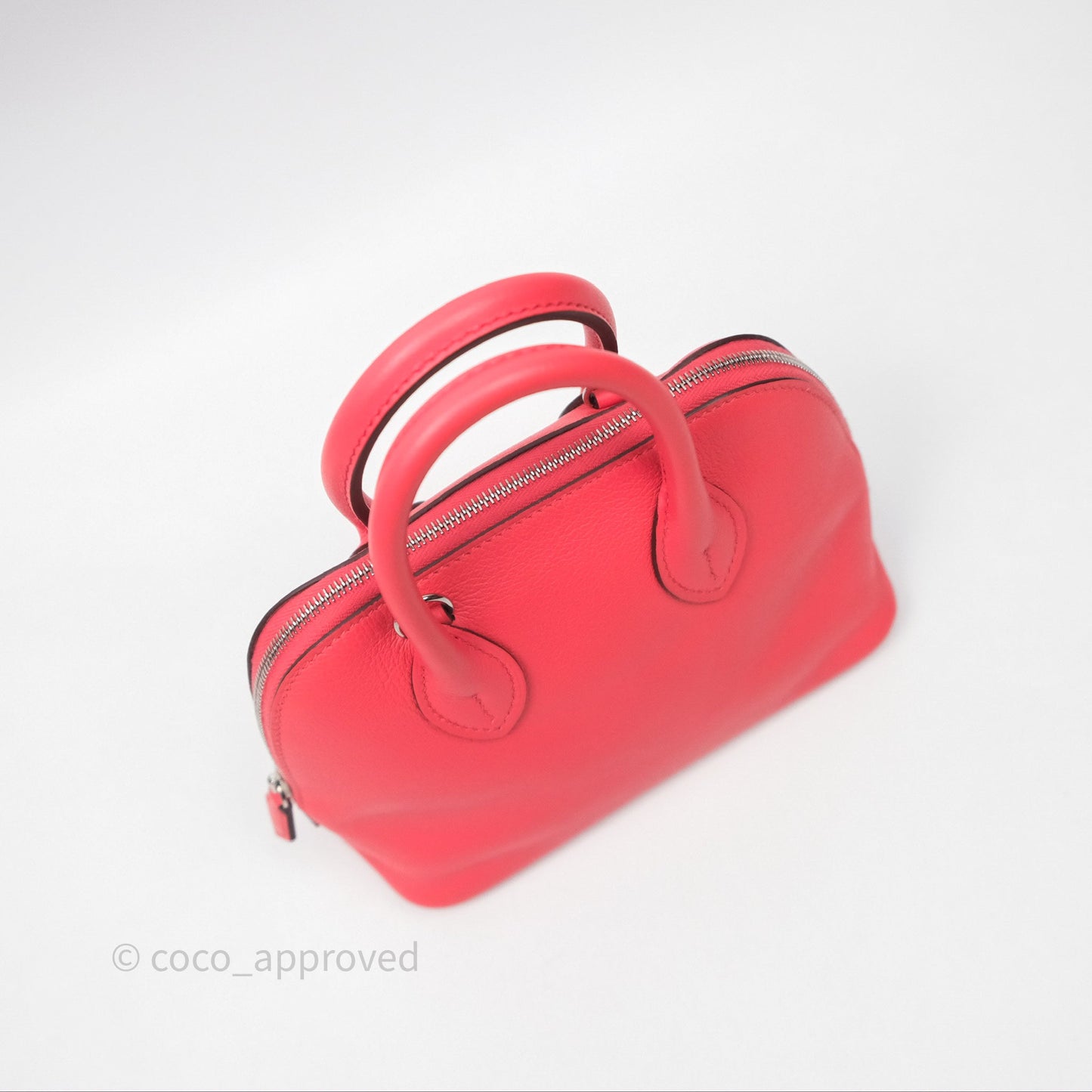 Hermès Bolide Mini 1923 Rose Texas 0E/ Cuivre 6C Evercolor Palladium Hardware